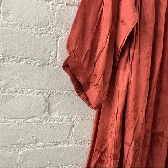 Natural Life Flowy Babydoll Mini Dress Rust Orange Boho Whimsical Fairy Size L - Picture 6 of 9